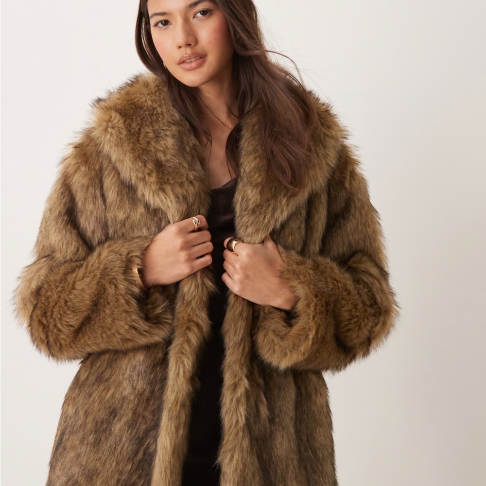Abercrombie Women's Faux Fur Coat in Brown